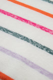 Multicolored Striped Ribbed Trim Crew Neck Sweater- 2 Colors