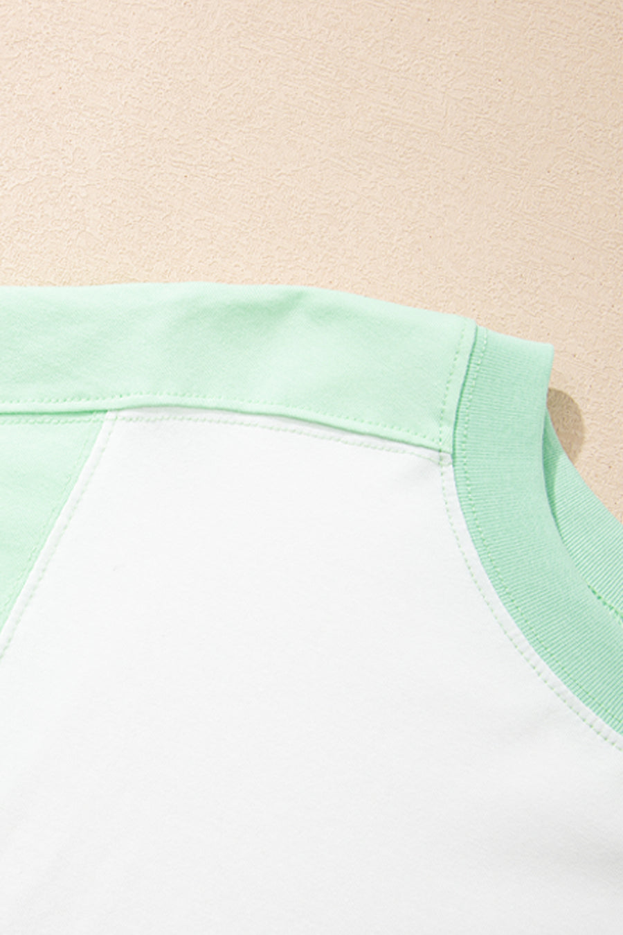 Color Block Exposed Seam Patchwork Crew Neck T-Shirt- 2 Colors