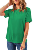 Basic Crew Neck Rolled Sleeve T-Shirt- 12 Colors