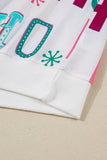 Pink Santa Claus Graphic Christmas Tree Long Sleeve Pajama Set- 2 Colors