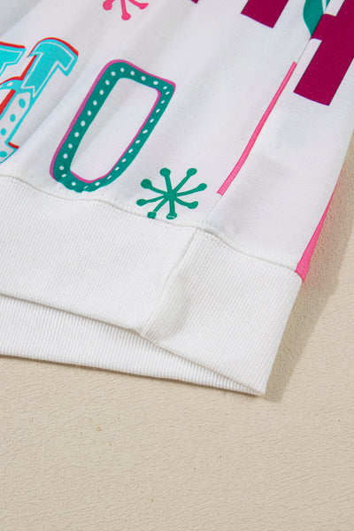 Pink Santa Claus Graphic Christmas Tree Pajama Set