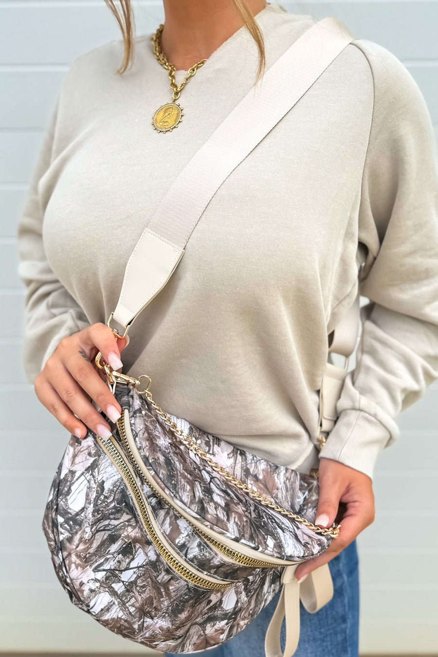 Graphic Print Gold Chain Crossbody Bag- 6 Styles