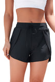 Drawstring Elastic Waist Built-In Brief Swim Shorts- 2 Colors