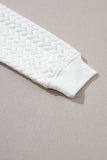 White Chenille Letter Patch Quilted Sweatshirt- 2 Styles