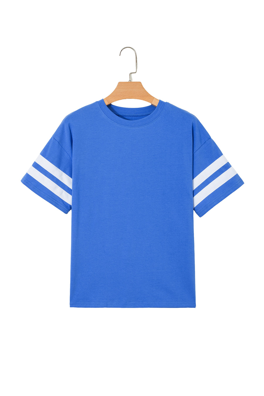 Varsity Striped Short Sleeve Crew Neck T-Shirt- 3 Colors