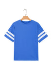Varsity Striped Short Sleeve Crew Neck T-Shirt- 3 Colors