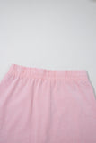 Yellow Cream Solid Color Washed Sleeveless Top Split Skort Cotton 2pcs Outfit