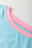 Plus Size Contrast Trim T-Shirt and Skort Two Piece Set- 3 Colors
