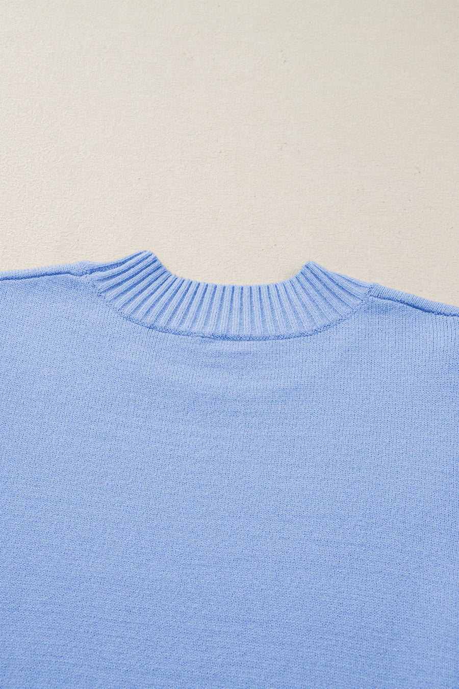 Ribbed Trim Crew Neck Ruffled Short Sleeve Sweater- 3 Colors