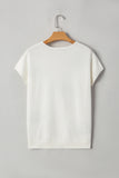 Black Bow Pattern Short Sleeve Knit Sweater