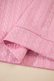 Contrast Trim Textured Crew Neck Top and Pocketed Skirt Set- 2 Colors