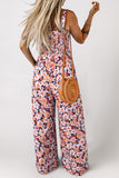 Floral Square Neck Stretch High-Waist Jumpsuit- 3 Colors