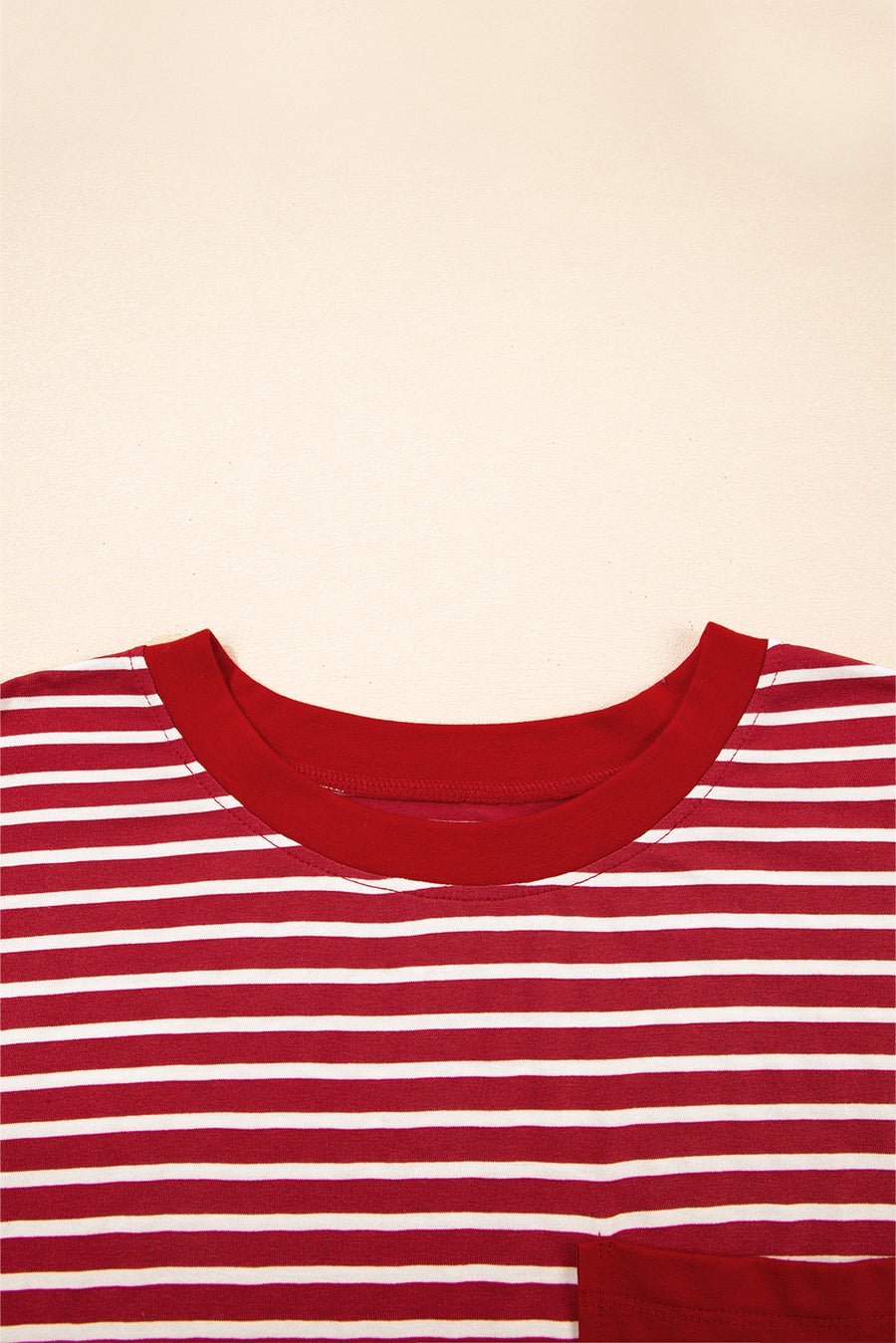 Striped Chest Pocket Crew Neck Muscle Tee- 2 Colors