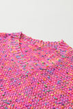 Hot Pink Multicolored Confetti Chunky Knit Sweater