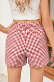 Gingham High-Waisted Loose Wide Leg Shorts- 2 Colors