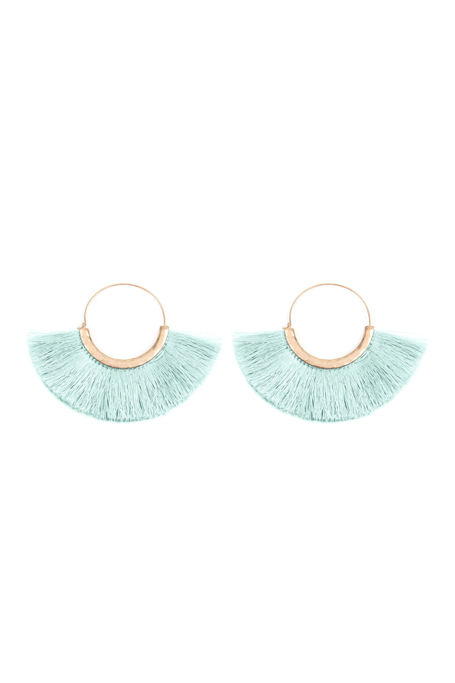 Fan Tassel Hoop Earrings- 9 Colors