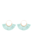 Fan Tassel Hoop Earrings- 9 Colors