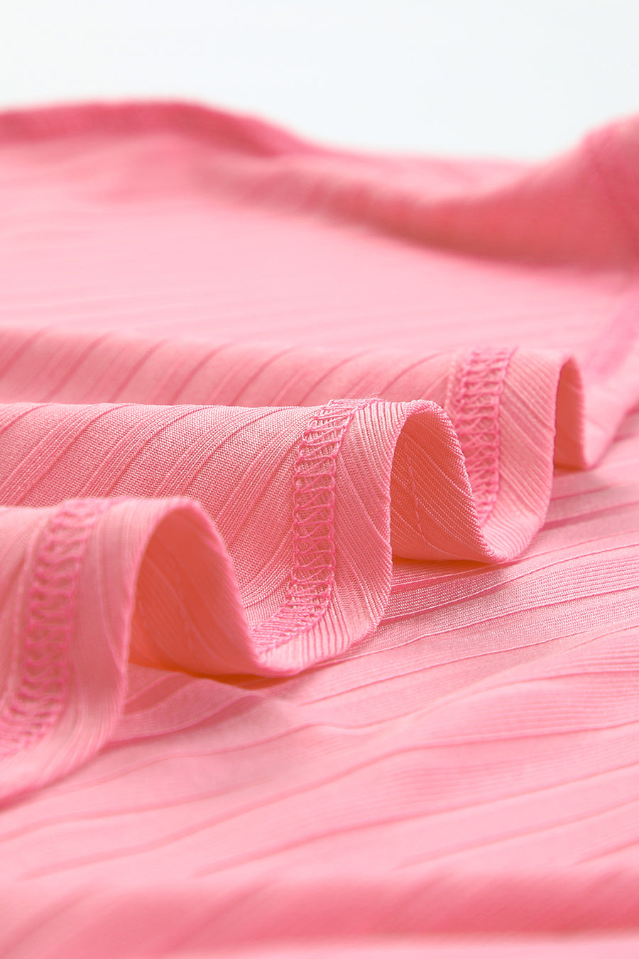 Plus Size Pink Shimmer Ribbed Texture Cardigan