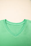 V-Neck Drop Shoulder T-Shirt and Patchwork Shorts Set- 3 Colors