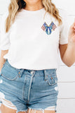 White American Coquette Flag Sequin Graphic T-Shirt