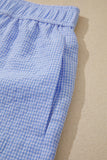 Gingham Button Detail Lace Trim Boxer Shorts- 2 Colors