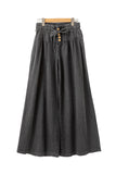 Mineral Wash Button-Up High-Waist Wide Leg Jeans