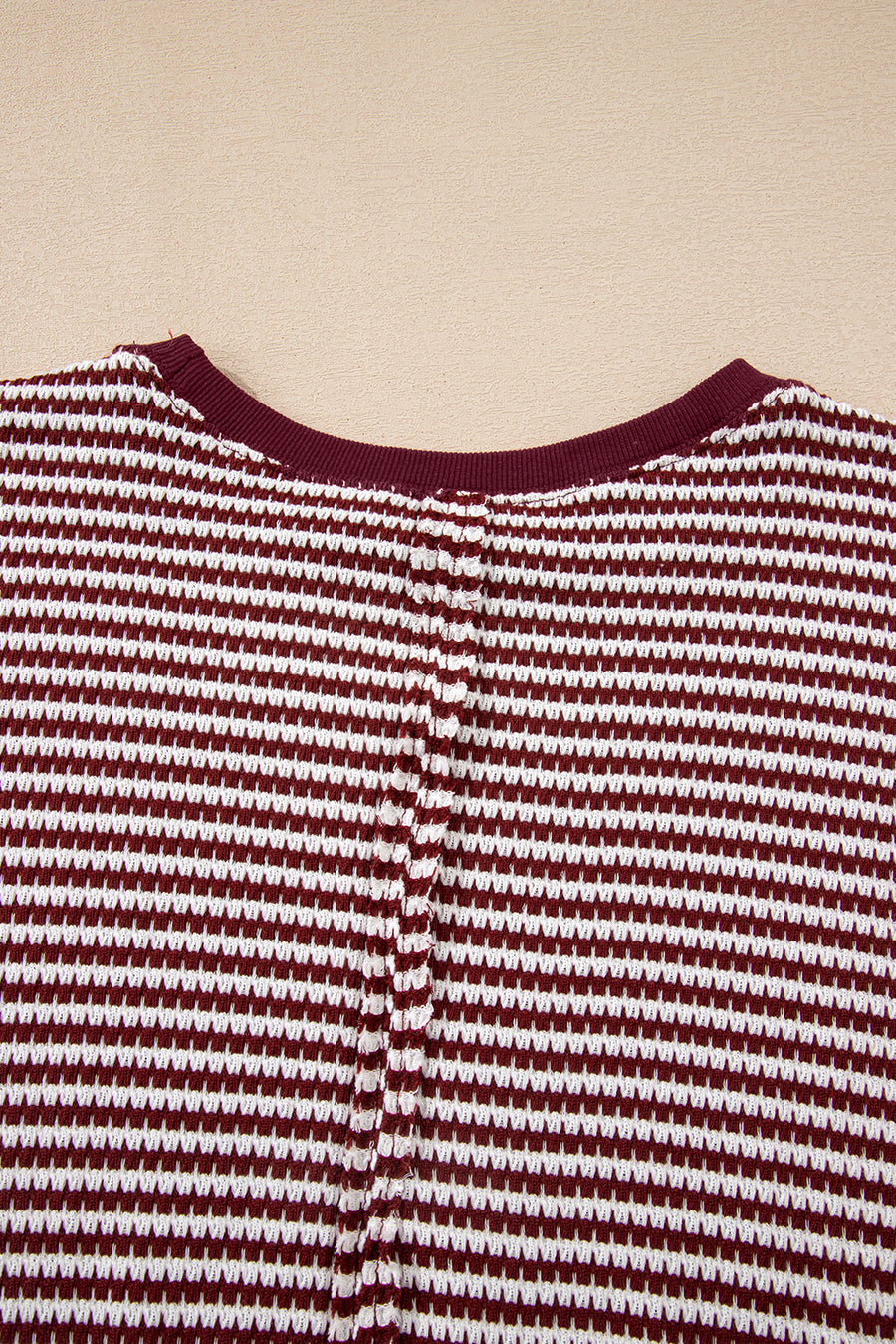 Striped Ribbed Exposed Seam Long Sleeve Oversized Top- 3 Colors