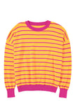 Striped Crew Neck Drop Shoulder Loose Sweater- 3 Colors