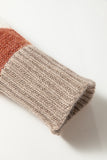 Cream Multi Color Block Drop Shoulder Crew Neck Sweater