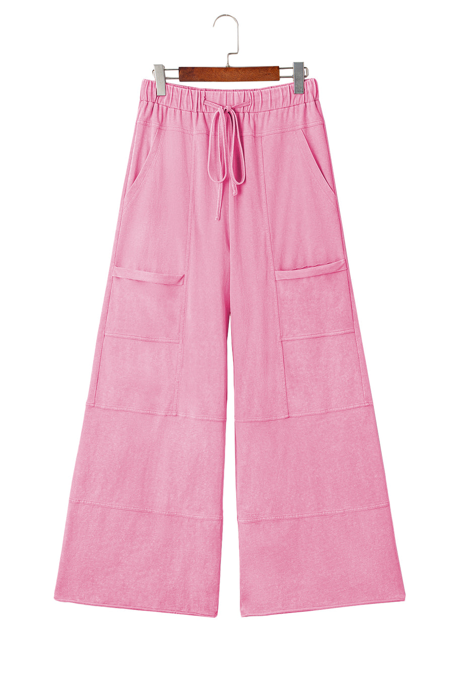 Mineral Wash Exposed Seam Wide Leg Cargo Pants- 3 Colors