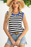 Striped Contrast Trim Sleeveless Sweater Vest- 3 Colors