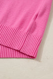 Ribbed Trim Crew Neck Ruffled Short Sleeve Sweater- 3 Colors