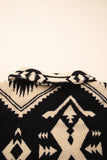 Beige Vintage Geometric Half Zip Plush Sweatshirt
