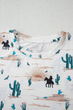 Beige Cactus Cowboy Crew Neck Short Sleeve Graphic T-Shirt