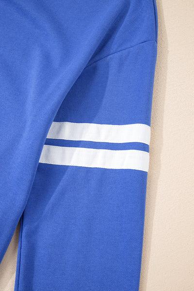 Tillandsia Purple Preppy Striped Sleeve Loose Mini Dress