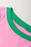 Plus Size Contrast Trim T-Shirt and Skort Two Piece Set- 3 Colors