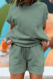 Textured Short Sleeve Top and Shorts Set- 7 Colors