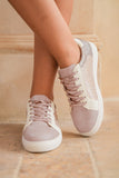 Glitter & Star Patchwork PU Leather Sneakers- 2 Colors