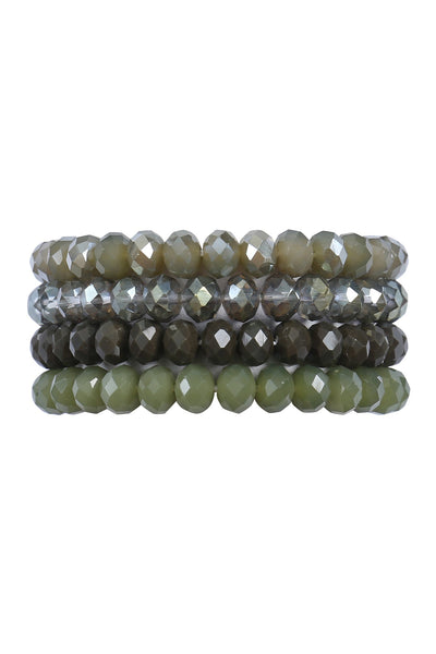 Four-Line Glass Beads Stretch Bracelet