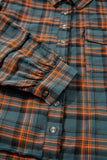 Green Plaid Long Sleeve Collar Shirt Shacket