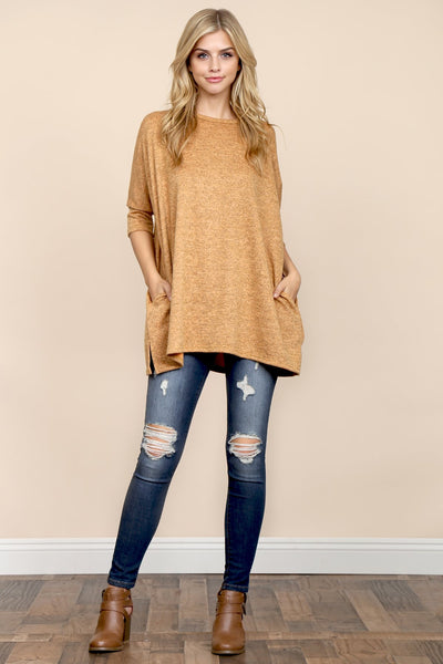 Oversized Drop Shoulder Pocket Tunic- 3 Colors