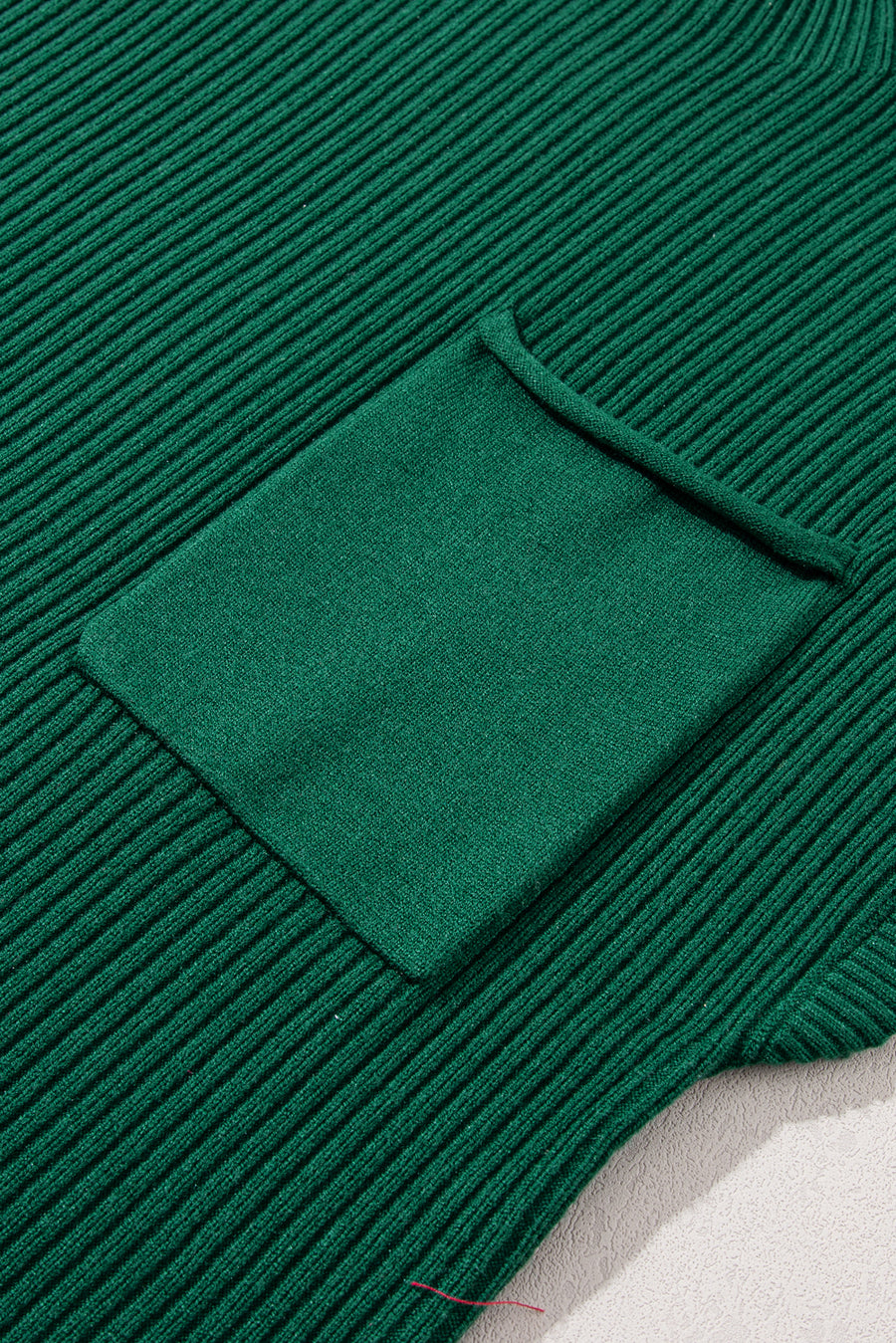 Green Pocket Ribbed Knit Short Sleeve Sweater- 9 Colors