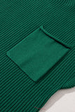 Green Pocket Ribbed Knit Short Sleeve Sweater- 9 Colors