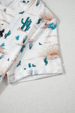 Beige Cactus Cowboy Crew Neck Short Sleeve Graphic T-Shirt