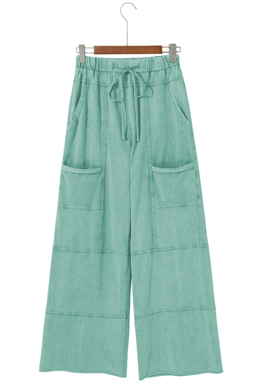Mineral Wash Exposed Seam Wide Leg Cargo Pants- 3 Colors
