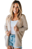 Redwood Burl Mix Pattern Hollow Knit Open Front Cardigan