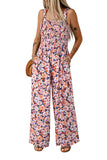 Floral Square Neck Stretch High-Waist Jumpsuit- 3 Colors