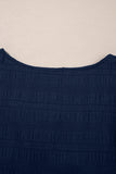 Textured Ruffle Blouse and Shirred High-Waist Shorts Set- 5 Colors