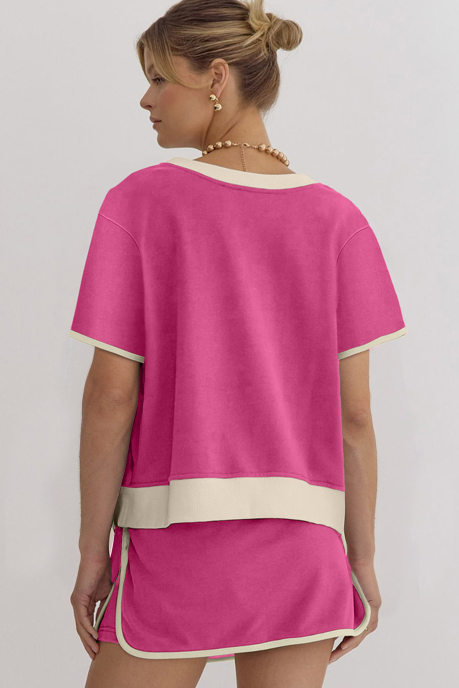 *Pre-Order* Color Block Drop Shoulder T-Shirt and Skort Set- 5 Colors