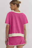 *Pre-Order* Color Block Drop Shoulder T-Shirt and Skort Set- 5 Colors